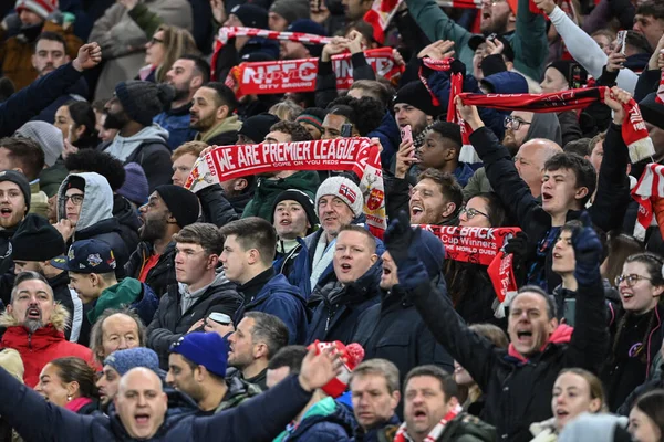 Nottingham Forest  fans during the Carabao Cup Semi-Finals match Nottingham Forest vs Manchester United at City Ground, Nottingham, United Kingdom, 25th January 202