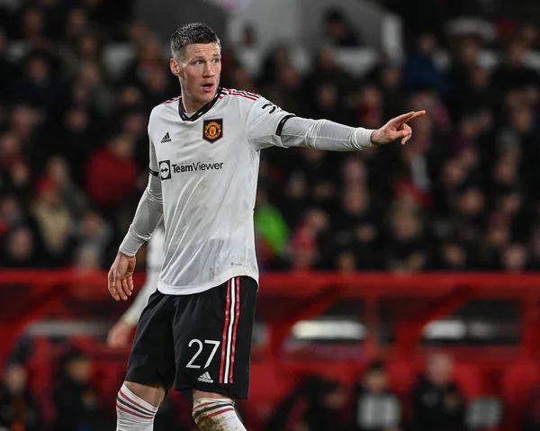 Wout Weghorst #27 of Manchester United gives his team instructions during the Carabao Cup Semi-Finals match Nottingham Forest vs Manchester United at City Ground, Nottingham, United Kingdom, 25th January 202