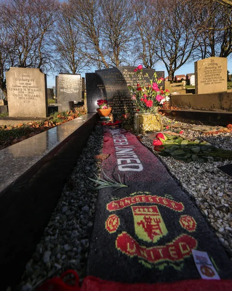 Headstone Tommy Taylor 65Th Anniversary Munich Air Disaster Taylor Barnsley — Stock Photo, Image