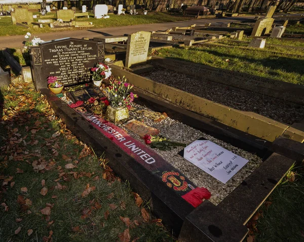 Headstone Tommy Taylor 65Th Anniversary Munich Air Disaster Taylor Barnsley — Stock Photo, Image