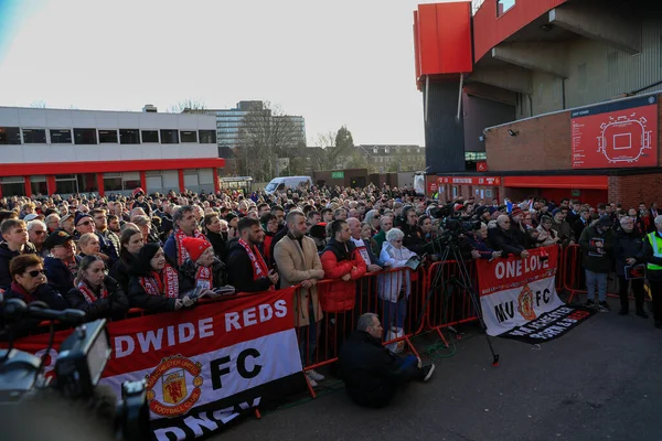 Fans Attendance Manchester United Mark 65Th Anniversary Munich Air Disaster — Stock Photo, Image