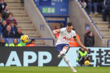 Ivan Perii #14 of Tottenham Hotspur has a shot at goal during the Premier League match Leicester City vs Tottenham Hotspur at King Power Stadium, Leicester, United Kingdom, 11th February 2023