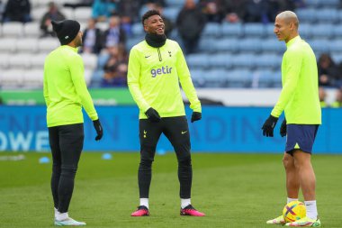 Emerson #12 of Tottenham Hotspur laughs during the pre-game warm up ahead of the Premier League match Leicester City vs Tottenham Hotspur at King Power Stadium, Leicester, United Kingdom, 11th February 202