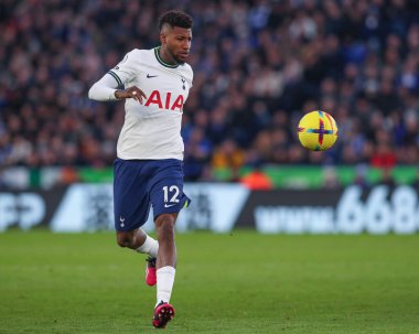 Emerson #12 of Tottenham Hotspur in action during the Premier League match Leicester City vs Tottenham Hotspur at King Power Stadium, Leicester, United Kingdom, 11th February 202