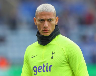 Richarlison #9 of Tottenham Hotspur during the pre-game warm up ahead of the Premier League match Leicester City vs Tottenham Hotspur at King Power Stadium, Leicester, United Kingdom, 11th February 2023