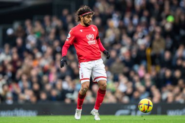 Gustavo Scarpa #39 of Nottingham Forest in action during the Premier League match Fulham vs Nottingham Forest at Craven Cottage, London, United Kingdom, 11th February 202