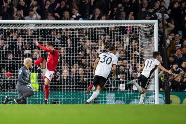 Manor Solomon #11 of Fulham celebrates his goal after coming on as a substitute during the Premier League match Fulham vs Nottingham Forest at Craven Cottage, London, United Kingdom, 11th February 202