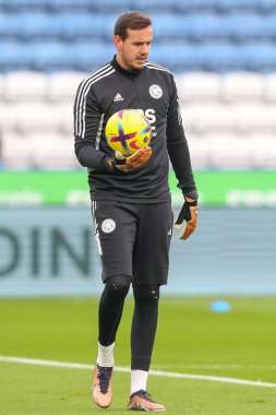 Danny Ward #1 of Leicester City during the pre-game warm up ahead of the Premier League match Leicester City vs Tottenham Hotspur at King Power Stadium, Leicester, United Kingdom, 11th February 202