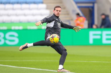 Danny Ward #1 of Leicester City during the pre-game warm up ahead of the Premier League match Leicester City vs Tottenham Hotspur at King Power Stadium, Leicester, United Kingdom, 11th February 202