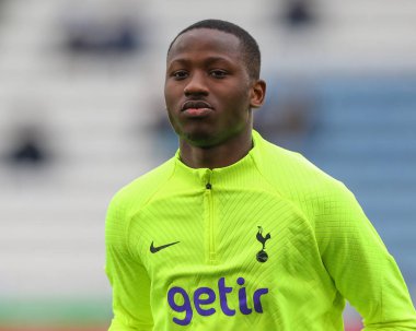 Pape Matar Sarr #29 of Tottenham Hotspur during the pre-game warm up ahead of the Premier League match Leicester City vs Tottenham Hotspur at King Power Stadium, Leicester, United Kingdom, 11th February 202
