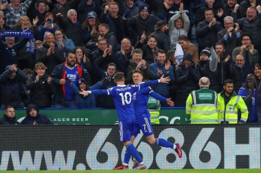 Harvey Barnes #7 of Leicester City celebrates his goal to make it 4-1 but is ruled offside by VAR during the Premier League match Leicester City vs Tottenham Hotspur at King Power Stadium, Leicester, United Kingdom, 11th February 202