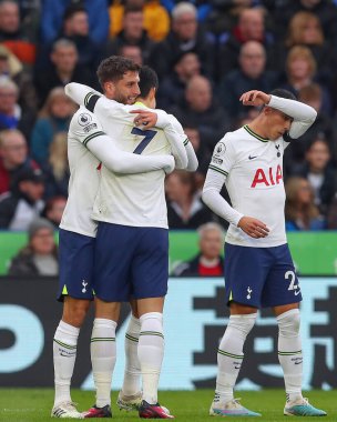 Rodrigo Bentancur #30 of Tottenham Hotspur celebrates his goal to make it 0-1 during the Premier League match Leicester City vs Tottenham Hotspur at King Power Stadium, Leicester, United Kingdom, 11th February 202