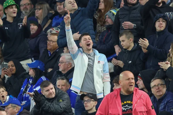 Leicester City Fans Chant Premier League Match Leicester City Tottenham — Foto Stock