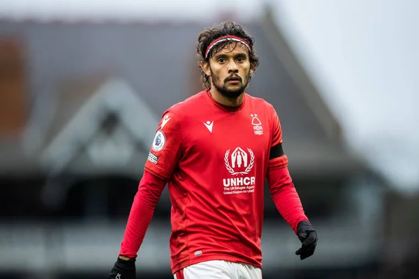 stock image Gustavo Scarpa #31 of Nottingham Forest looks on during the Premier League match Fulham vs Nottingham Forest at Craven Cottage, London, United Kingdom, 11th February 202