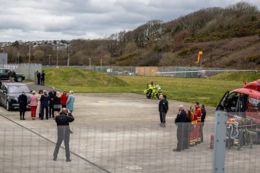 The Prince and Princess of Wales visit South Wales at Llanelli Air Ambulance HQ, Llanelli , United Kingdom, 28th February 2023