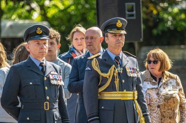 Kraliyet Hava Kuvvetleri, Woodhall Spa, İngiltere, 20 Mayıs 2023 tarihli 617 Filo ve üyelerinin yıllık 617 Filo Anma Servisi, Lancaster, Hughnshire, Memorial Square, RAF, Royal Airforce, Woodhall Spa