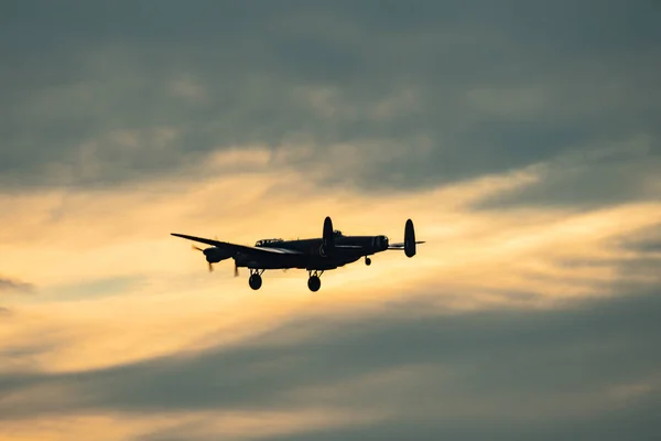 Bitva Britský Memorial Flight Lancaster Vrací Raf Coningsby Průletu Pro — Stock fotografie