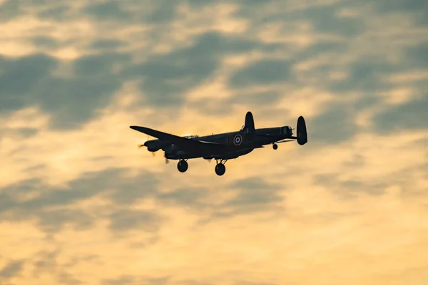 Battle Britain Memorial Flight Lancaster Returns Raf Coningsby Flypast Trooping — Stock Photo, Image