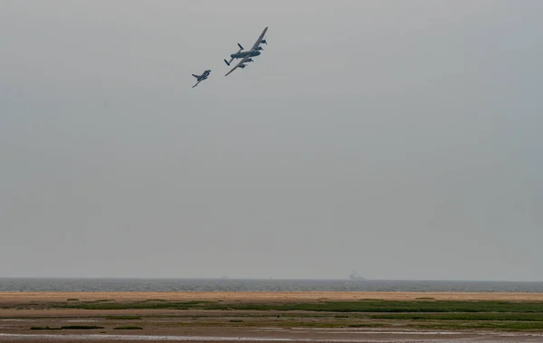 Lancaster Battle Britain Memorial Flight Taihoon Display Team Präsentation Cleethorpes — Stockfoto