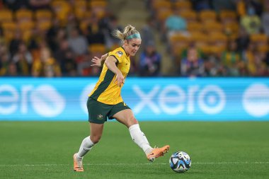 Avustralyalı Ellie Carpenter # 21, FIFA Kadınlar Dünya Kupası 2023 B Grubu karşılaşmasında Suncorp Stadyumu, Brisbane, Avustralya, 27 Temmuz 2023