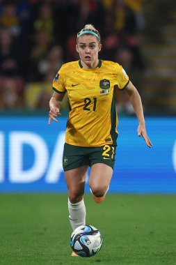 Avustralya 'dan Ellie Carpenter # 21 ile FIFA Kadınlar Dünya Kupası 2023 B Grubu karşılaşmasında Suncorp Stadyumu, Brisbane, Avustralya, 27 Temmuz 2023