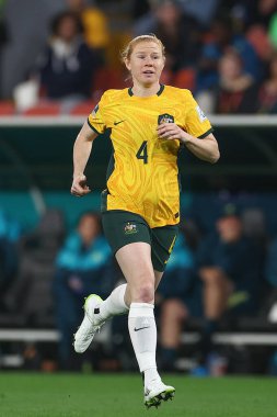 Avustralyalı 4. Clare Polkinghorne, 27 Temmuz 2023 'te Avustralya Bayanlar Dünya Kupası 2023 B Grubu' nda Suncorp Stadyumu, Brisbane, Avustralya 'da kadınlara karşı oynandı.