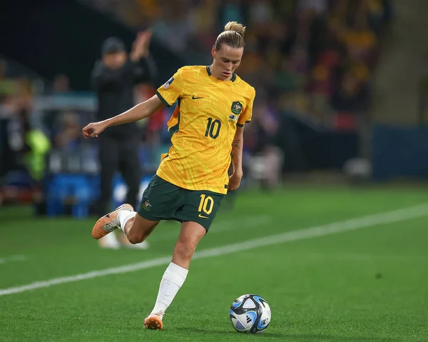 Emily Van Egmond Australii Łamie Piłkę Podczas Fifa Women World — Zdjęcie stockowe