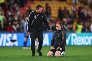 Almanya 'nın 5 numaralı Marina Hegering, 3 Ağustos 2023' te oynanan FIFA Dünya Kadınlar Kupası 2023 Grubu H Grubu karşılaşmasında elendiği için üzgün.