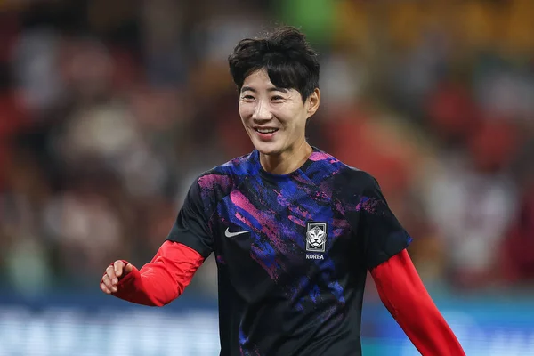Kim Yun Coreia Sul Durante Aquecimento Pré Jogo Frente Copa — Fotografia de Stock