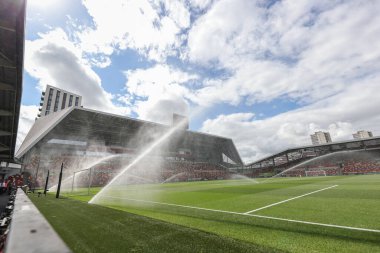Brentford Community Stadyumu 'nun, 13 Ağustos 2023' te Brentford Tottenham Hotspur 'a karşı oynanan Premier League maçındaki genel görüntüsü.