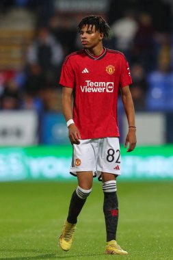 Ethan Williams # 82 Manchester United EFL Kupa maçı sırasında Bolton Wanderers Manchester United U21 'e karşı Toughsheet Community Stadyumu, Bolton, Birleşik Krallık, 26 Eylül 2023