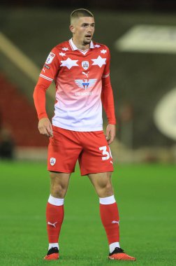 Barnsley 'den Max Watters # 36 EFL Kupası maçında Barnsley Manchester City U21' e karşı Oakwell, Barnsley, Birleşik Krallık, 26 Eylül 2023