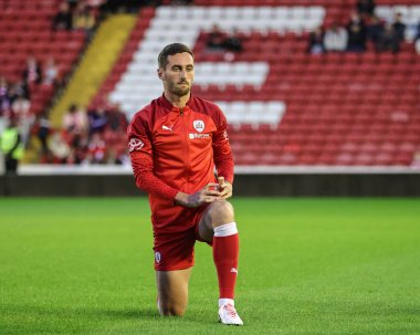 Barnsley 'den Conor McCarthy 26 Eylül 2023' te Oakwell, Barnsley, Birleşik Krallık 'ta oynanan EFL Kupası maçında maç öncesi ısınma maçında Barnsley ile Manchester City U21' e karşı.
