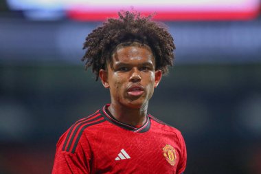 Manchester United 'ın 47 numaralı Shola Shoretire maçı EFL Kupası' nda Bolton Wanderers, Manchester United U21 'e karşı Toughsheet Community Stadyumu, Bolton, Birleşik Krallık, 26 Eylül 2023