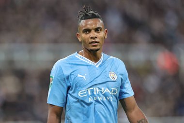Manchester City 'den Manuel Akanji # 25 Carabao Kupası üçüncü tur karşılaşmasında Newcastle United Manchester City' ye karşı St. James 's Park, Newcastle, Birleşik Krallık, 27 Eylül 202