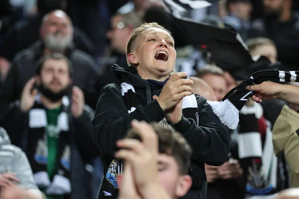 Fãs Newcastle Comemoram Vitória Por Durante Terceira Fase Copa Carabao — Fotografia de Stock