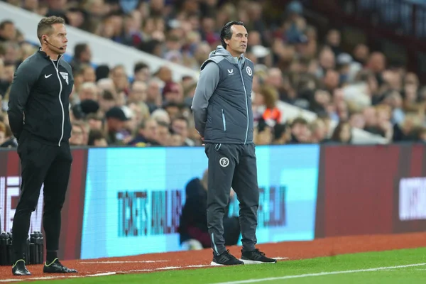 Aston Villa Nın Unai Emery Teknik Direktörü Carabao Kupası Üçüncü — Stok fotoğraf