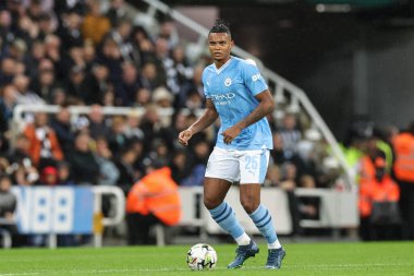 Manchester City 'den Manuel Akanji # 25 Carabao Kupası üçüncü tur karşılaşmasında Newcastle United Manchester City' ye karşı St. James 's Park, Newcastle, Birleşik Krallık, 27 Eylül 202