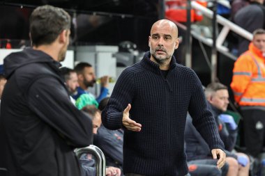 Maçtan önce Manchester City 'nin antrenörü Pep Guardiola Carabao Cup üçüncü tur karşılaşmasında Newcastle United Manchester City' ye karşı St. James 's Park, Newcastle, İngiltere, 27 Eylül 202