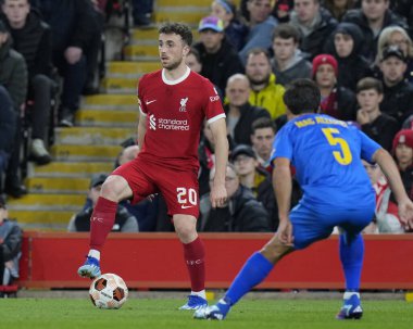 Diogo Jota #20 of Liverpool during the UEFA Europa League match Liverpool vs Union Saint-Gilloise at Anfield, Liverpool, United Kingdom, 5th October 202 clipart