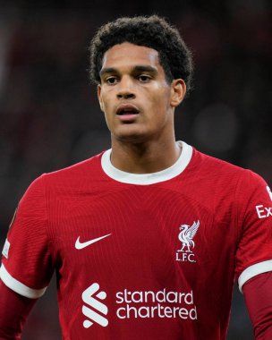 Liverpool 'dan Jarell Quanseh # 78 UEFA Avrupa Ligi maçı sırasında Anfield, Liverpool' da Liverpool-Union Saint-Gilloise maçı, 5 Ekim 202