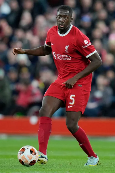 Ibrahima Konat Liverpool Durante Partido Uefa Europa League Liverpool Union — Foto de Stock