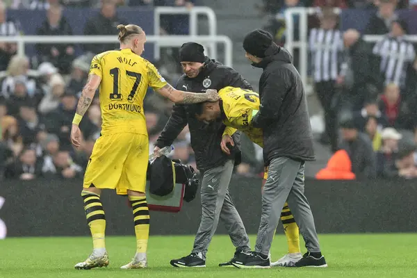Marius Wolf Borussia Dortmund Gives Emre Can Borussia Dortmund Pat — Fotografia de Stock