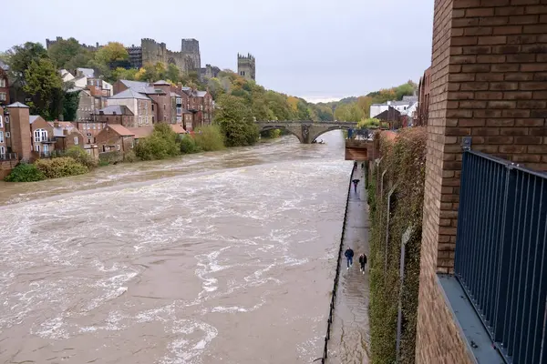 River Wear Burst Its Banks Floods River Wear Durham United — Stock Photo, Image