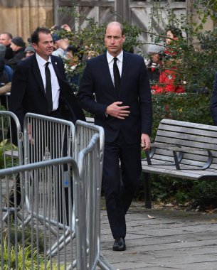 William, Galler Prensi Sör Bobby Charltons 'ın cenazesine Manchester Katedrali, Manchester, İngiltere' de 13 Kasım 2023 'te katıldı.