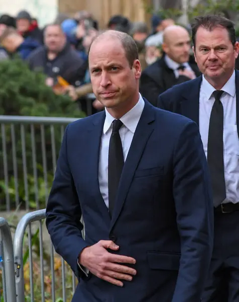 William, Galler Prensi Sör Bobby Charltons 'ın cenazesine Manchester Katedrali, Manchester, İngiltere' de 13 Kasım 2023 'te katıldı.