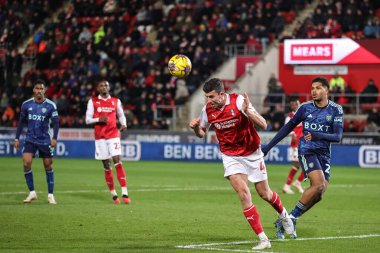 Rotherham United 'dan Daniel Ayala 24 Kasım 2023' te New York Stadyumu 'nda oynanan Sky Bet Şampiyonası maçında açık ara önde.