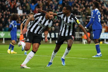 Newcastle United 'dan Jamaal Lascelles 25 Kasım 2023' te St. James 's Park, Newcastle' da oynanan Premier League maçı sırasında golünü kutluyor.