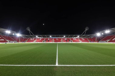 24 Kasım 2023 'te New York Stadyumu, Rotherham United ile Leeds United arasındaki Sky Bet Şampiyonası öncesinde New York Stadyumu' nun genel görüntüsü.