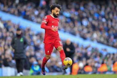 Liverpool 'dan Mohamed Salah # 11 Premier League maçı sırasında Manchester City Liverpool' a karşı Etihad Stadyumu, Manchester, Birleşik Krallık, 25 Kasım 2023